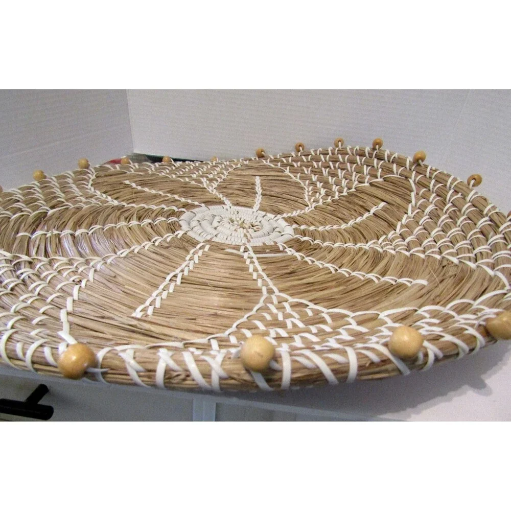 Large 20” Handwoven Wolof Basket Senegal African Wall Art Boho Home Decor